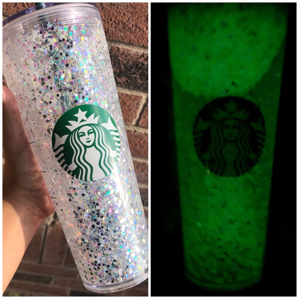 GLOW IN THE DARK CUSTOM STARBUCKS SNOWGLOBE CUP
